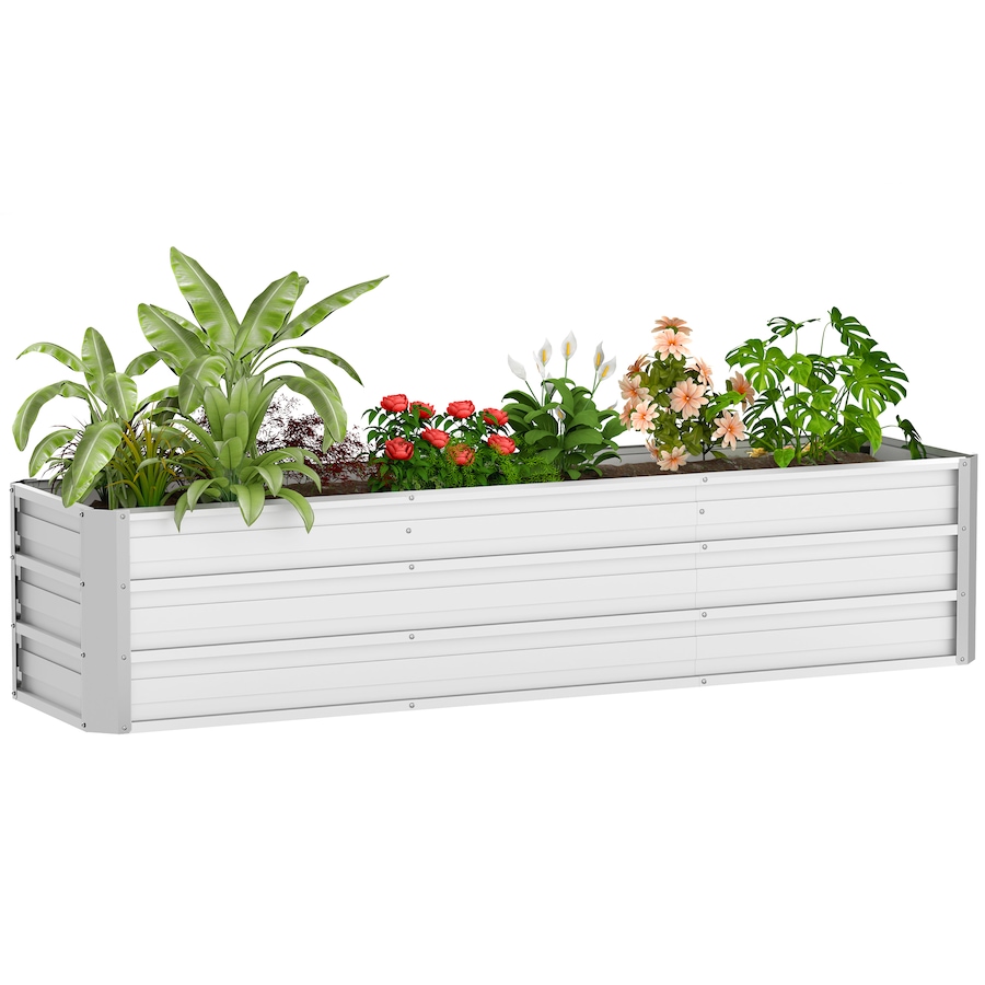 Image 987828.jpg, Product 987-828 / Price $74.99, Outsunny 6' x 1.5' x 1.3' Galvanized Raised Garden Bed, Silver from Outsunny on TSC.ca's Home & Garden department