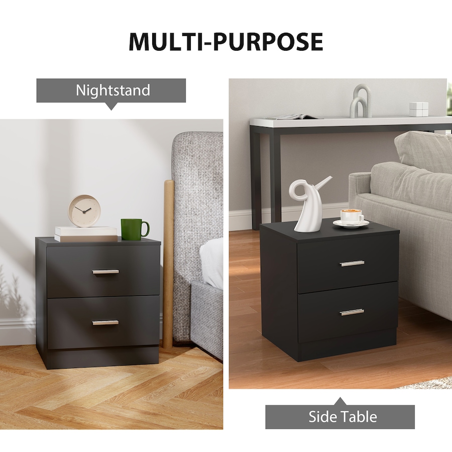 Image 987831_ALTMORE12.jpg, Product 987-831 / Price $90.63, HOMCOM Bedside Table w/ 2 Drawers, Nightstand, Side Storage Cabinet Unit from HOMCOM on TSC.ca's Home & Garden department