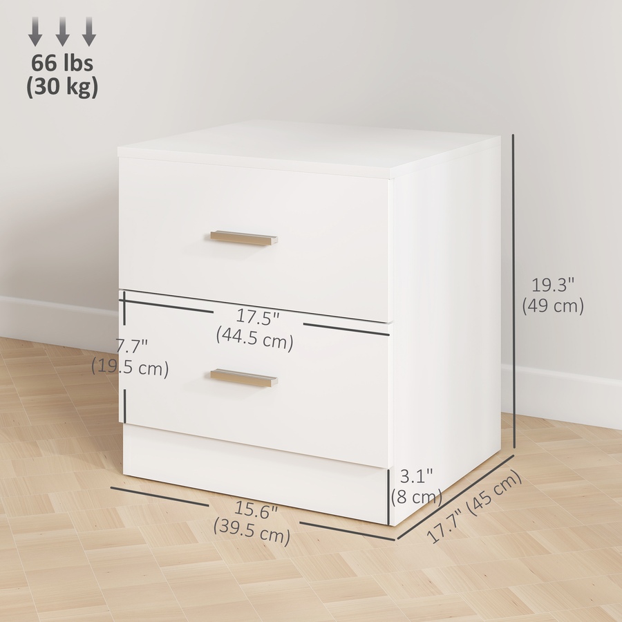 Image 987831_ALTMORE2.jpg, Product 987-831 / Price $90.63, HOMCOM Bedside Table w/ 2 Drawers, Nightstand, Side Storage Cabinet Unit from HOMCOM on TSC.ca's Home & Garden department