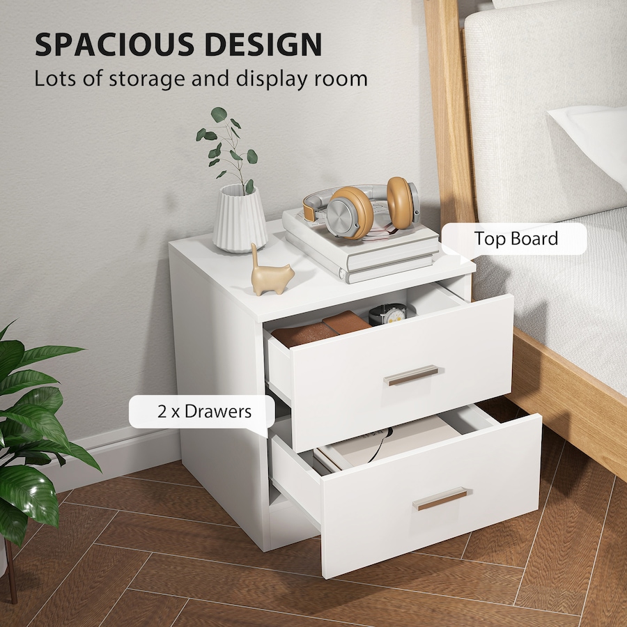 Image 987831_ALTMORE3.jpg, Product 987-831 / Price $90.63, HOMCOM Bedside Table w/ 2 Drawers, Nightstand, Side Storage Cabinet Unit from HOMCOM on TSC.ca's Home & Garden department