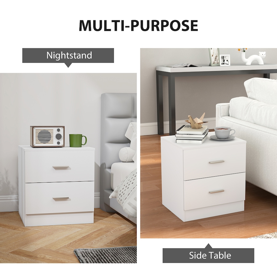 Image 987831_ALTMORE4.jpg, Product 987-831 / Price $90.63, HOMCOM Bedside Table w/ 2 Drawers, Nightstand, Side Storage Cabinet Unit from HOMCOM on TSC.ca's Home & Garden department