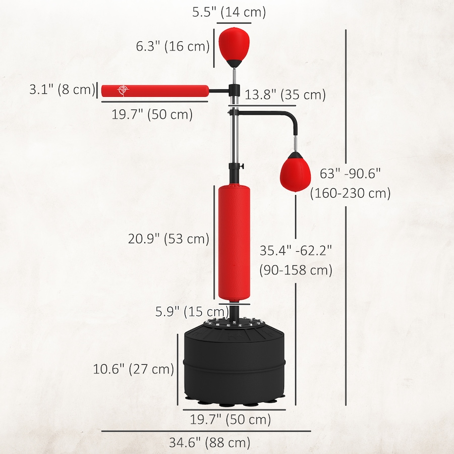 Image 987832_ALTMORE2.jpg, Product 987-832 / Price $184.99, Soozier Standing Punching Bag with 2 Speed Balls, 360° Reflex Bar, Red from Soozier on TSC.ca's Health & Fitness department