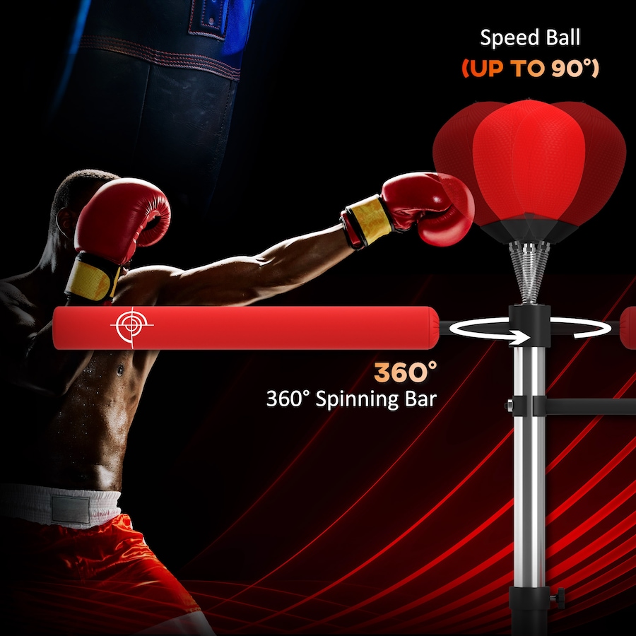 Image 987832_ALTMORE3.jpg, Product 987-832 / Price $184.99, Soozier Standing Punching Bag with 2 Speed Balls, 360° Reflex Bar, Red from Soozier on TSC.ca's Health & Fitness department