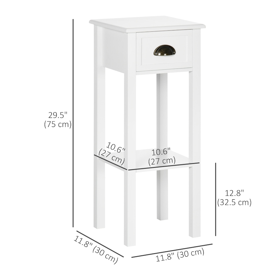 Image 987833_ALTMORE10.jpg, Product 987-833 / Price $109.99 - $121.99, HOMCOM Side Table Set of 2 Tall End Table W/ Drawer and Shelf for Hallway from HOMCOM on TSC.ca's Home & Garden department