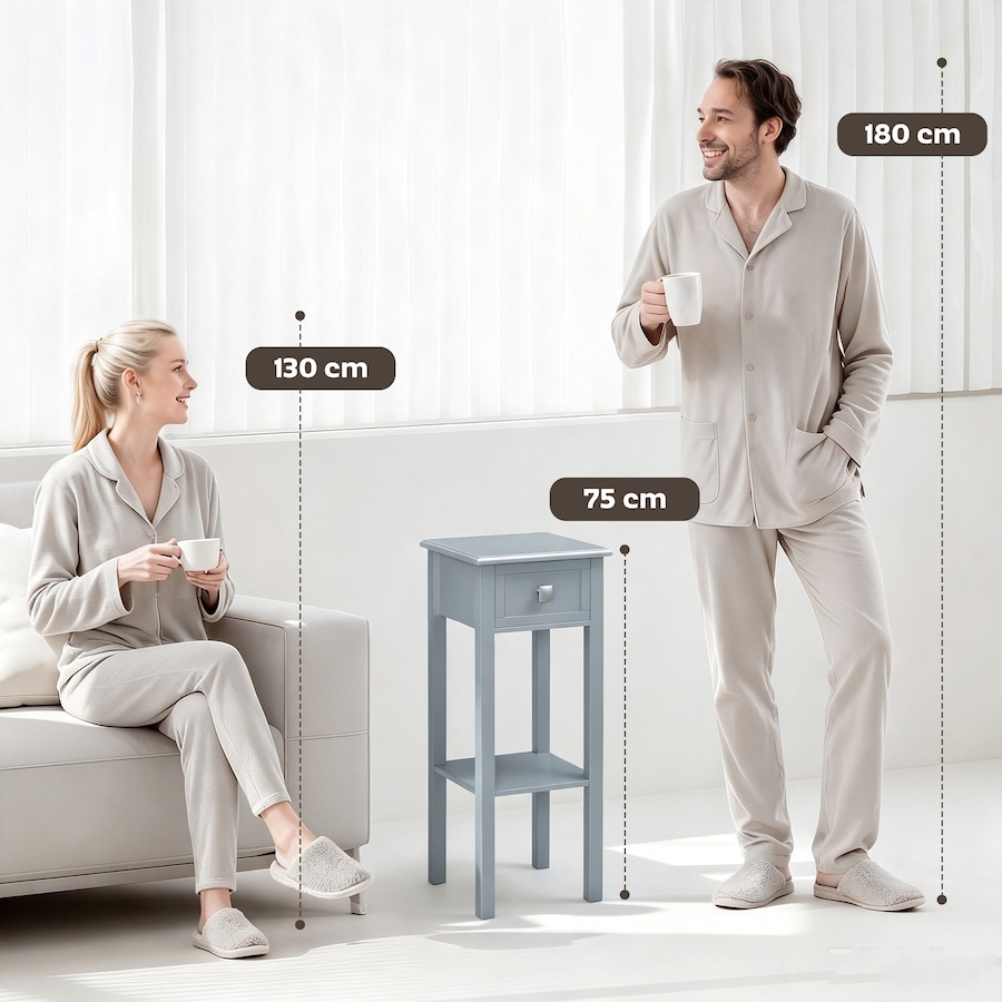 Image 987833_ALTMORE19.jpg, Product 987-833 / Price $109.99 - $121.99, HOMCOM Side Table Set of 2 Tall End Table W/ Drawer and Shelf for Hallway from HOMCOM on TSC.ca's Home & Garden department