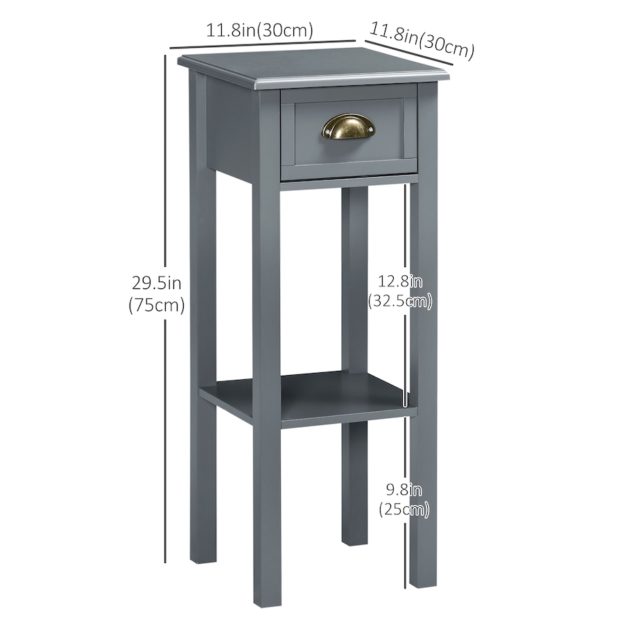 Image 987833_ALTMORE2.jpg, Product 987-833 / Price $109.99 - $121.99, HOMCOM Side Table Set of 2 Tall End Table W/ Drawer and Shelf for Hallway from HOMCOM on TSC.ca's Home & Garden department
