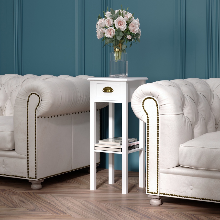 Image 987833_ALTMORE21.jpg, Product 987-833 / Price $109.99 - $121.99, HOMCOM Side Table Set of 2 Tall End Table W/ Drawer and Shelf for Hallway from HOMCOM on TSC.ca's Home & Garden department