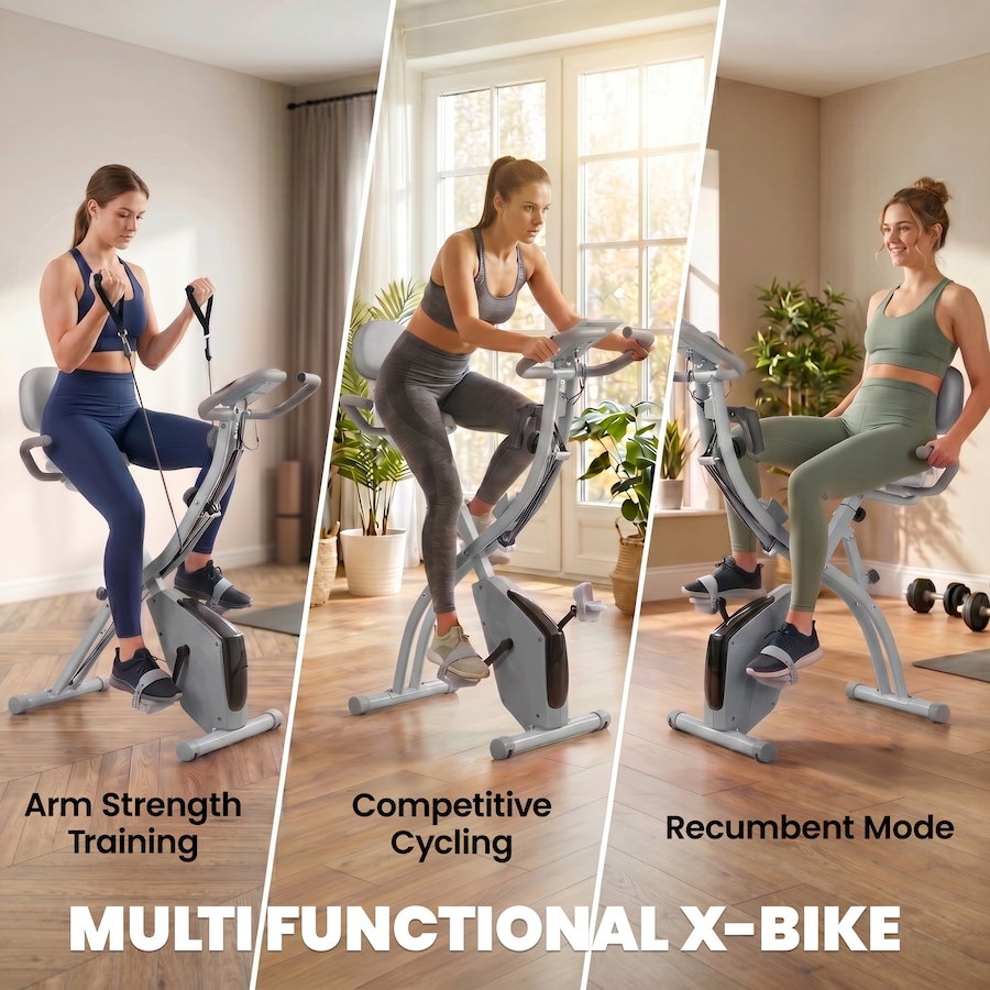 Image 987838_ALTMORE15.jpg, Product 987-838 / Price $189.99, Soozier 3 in 1 Folding Exercise Bike w/ 8-Level Magnetic Resistance, Grey from Soozier on TSC.ca's Health & Fitness department