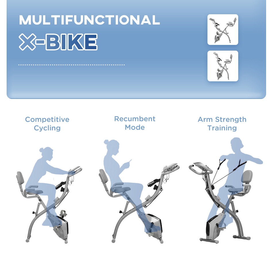 Image 987838_ALTMORE6.jpg, Product 987-838 / Price $179.99, Soozier 3 in 1 Folding Exercise Bike w/ 8-Level Magnetic Resistance, Grey from Soozier on TSC.ca's Health & Fitness department