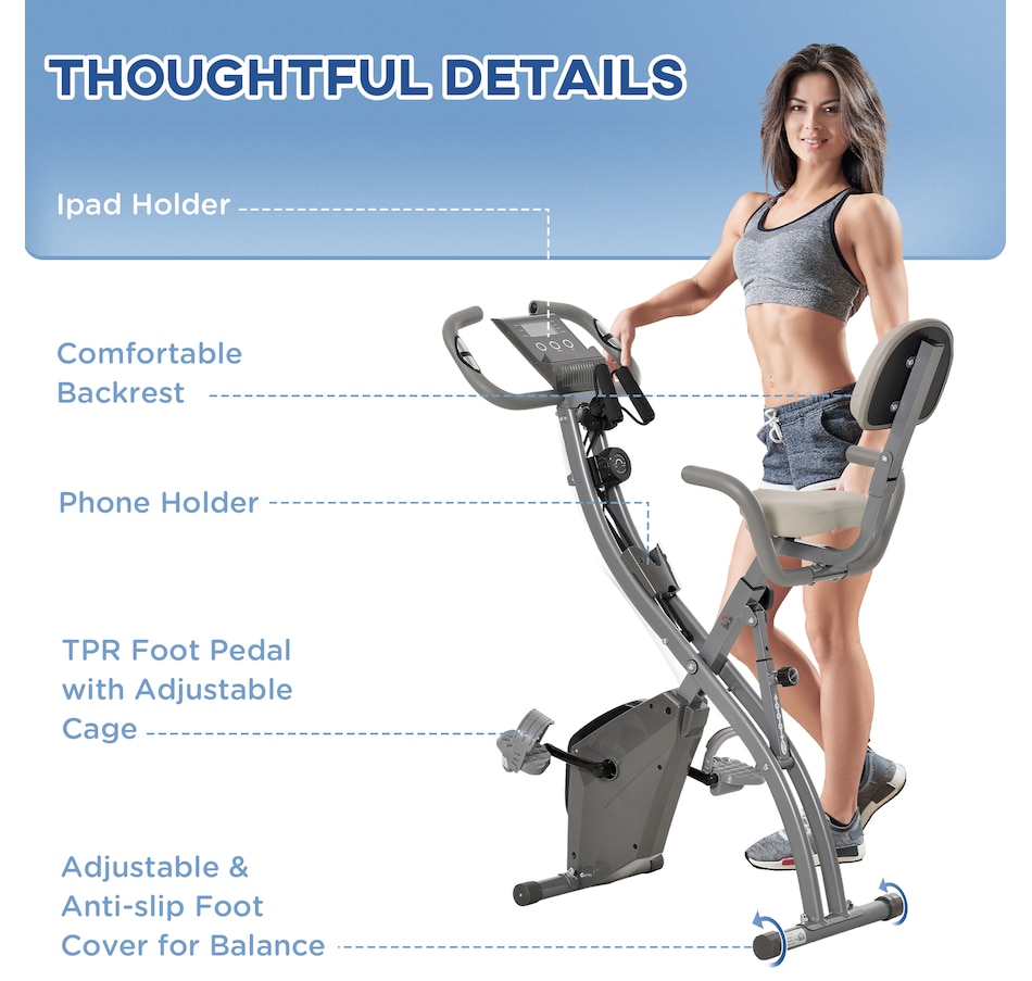 Image 987838_ALTMORE8.jpg, Product 987-838 / Price $179.99, Soozier 3 in 1 Folding Exercise Bike w/ 8-Level Magnetic Resistance, Grey from Soozier on TSC.ca's Health & Fitness department