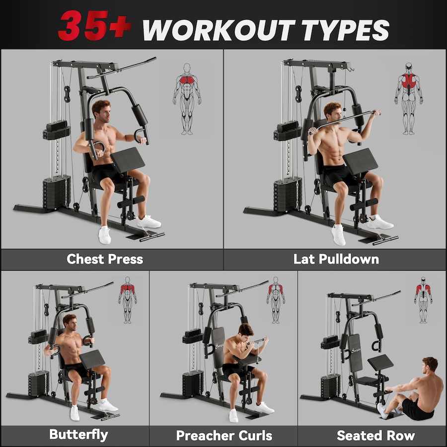 Image 987842_ALTMORE3.jpg, Product 987-842 / Price $449.99, Multifunction Home Gym Machine with 99lbs Weight Stack, Full Body Workout from Soozier on TSC.ca's Health & Fitness department
