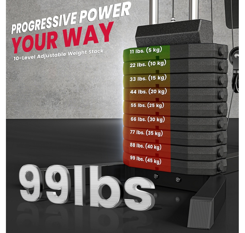 Image 987842_ALTMORE4.jpg, Product 987-842 / Price $439.99, Multifunction Home Gym Machine with 99lbs Weight Stack, Full Body Workout from Soozier on TSC.ca's Health & Fitness department