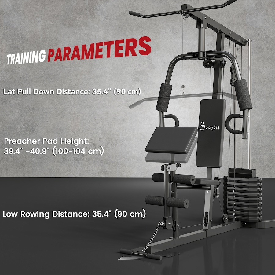 Image 987842_ALTMORE6.jpg, Product 987-842 / Price $449.99, Multifunction Home Gym Machine with 99lbs Weight Stack, Full Body Workout from Soozier on TSC.ca's Health & Fitness department