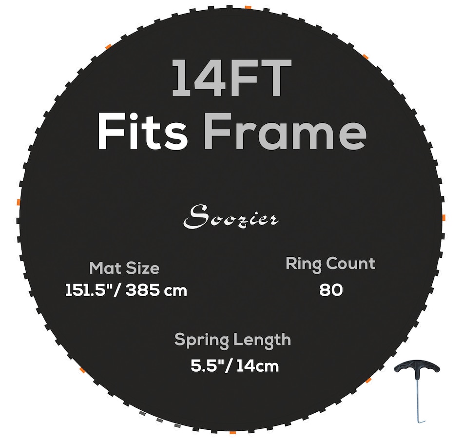 Image 987845.jpg, Product 987-845 / Price $74.99, Soozier Trampoline Mat with 80 V-Hooks, Fits 14' Trampoline, Black from Soozier on TSC.ca's Health & Fitness department