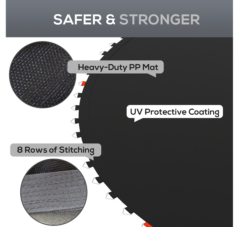 Image 987845_ALTMORE4.jpg, Product 987-845 / Price $74.99, Soozier Trampoline Mat with 80 V-Hooks, Fits 14' Trampoline, Black from Soozier on TSC.ca's Health & Fitness department