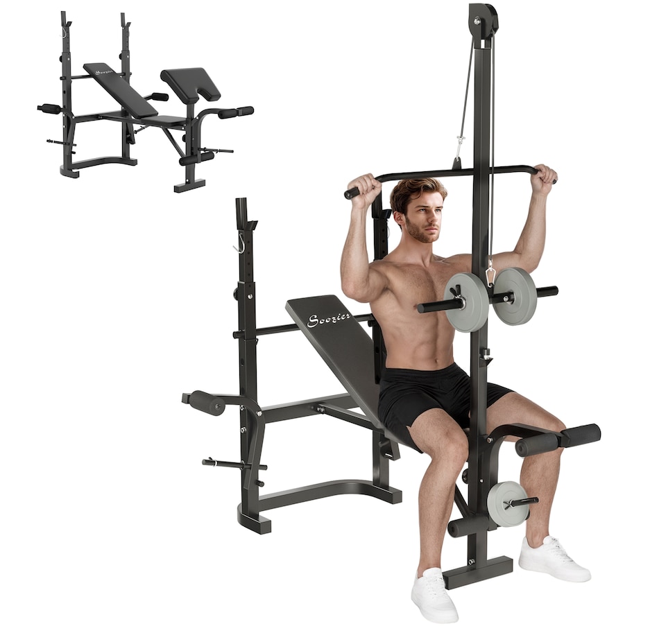 Image 987848.jpg, Product 987-848 / Price $234.99, Soozier Multi-Exercise Incline or Flat Weight Bench with Bench Press Rack from Soozier on TSC.ca's Health & Fitness department