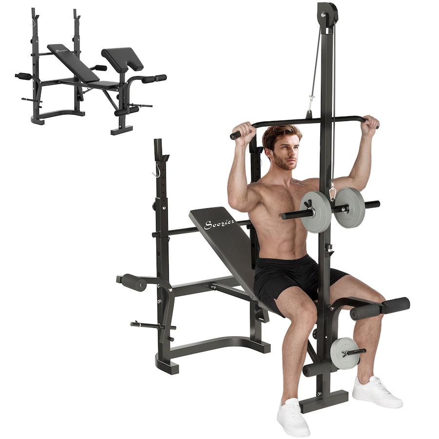 Image 987848.jpg, Product 987-848 / Price $234.99, Soozier Multi-Exercise Incline or Flat Weight Bench with Bench Press Rack from Soozier on TSC.ca's Health & Fitness department