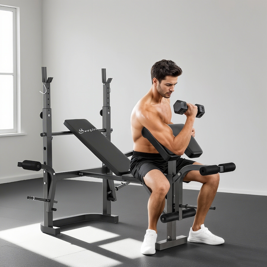 Image 987848_ALTMORE1.jpg, Product 987-848 / Price $234.99, Soozier Multi-Exercise Incline or Flat Weight Bench with Bench Press Rack from Soozier on TSC.ca's Health & Fitness department