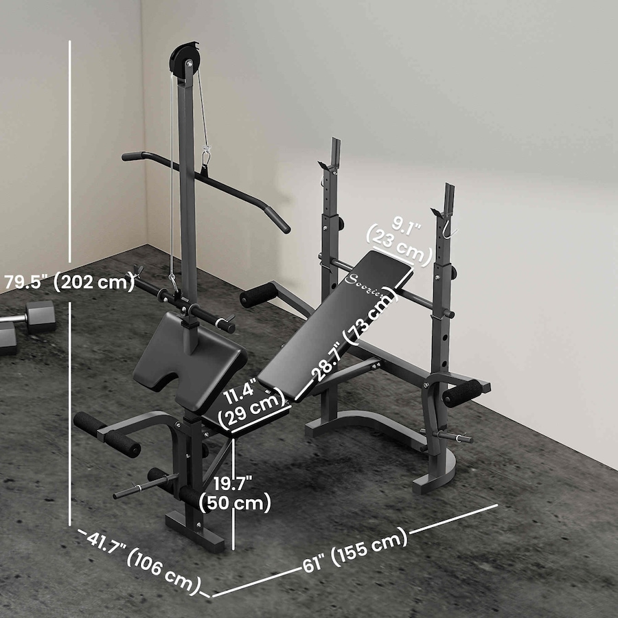 Image 987848_ALTMORE2.jpg, Product 987-848 / Price $234.99, Soozier Multi-Exercise Incline or Flat Weight Bench with Bench Press Rack from Soozier on TSC.ca's Health & Fitness department