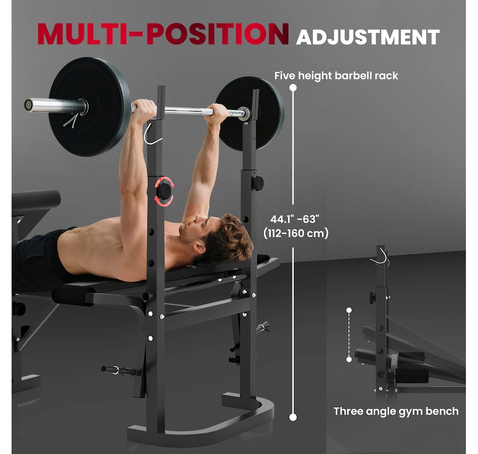 Image 987848_ALTMORE4.jpg, Product 987-848 / Price $234.99, Soozier Multi-Exercise Incline or Flat Weight Bench with Bench Press Rack from Soozier on TSC.ca's Health & Fitness department