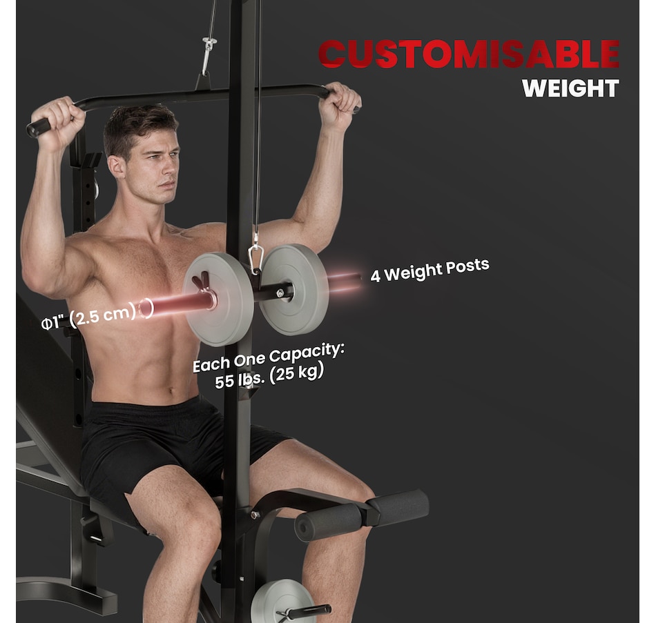 Image 987848_ALTMORE5.jpg, Product 987-848 / Price $234.99, Soozier Multi-Exercise Incline or Flat Weight Bench with Bench Press Rack from Soozier on TSC.ca's Health & Fitness department
