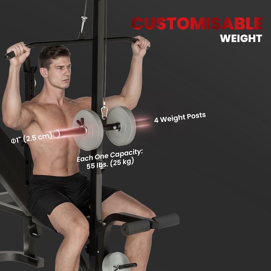 Image 987848_ALTMORE5.jpg, Product 987-848 / Price $234.99, Soozier Multi-Exercise Incline or Flat Weight Bench with Bench Press Rack from Soozier on TSC.ca's Health & Fitness department