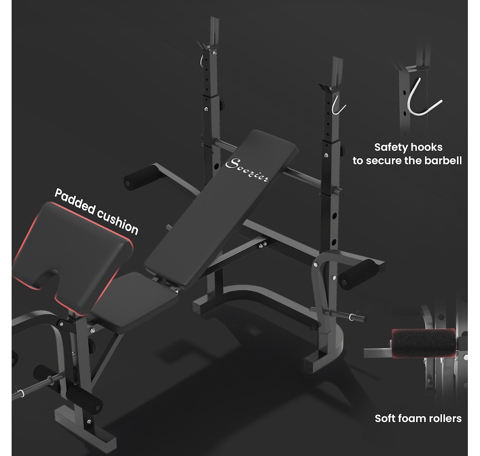Image 987848_ALTMORE6.jpg, Product 987-848 / Price $234.99, Soozier Multi-Exercise Incline or Flat Weight Bench with Bench Press Rack from Soozier on TSC.ca's Health & Fitness department
