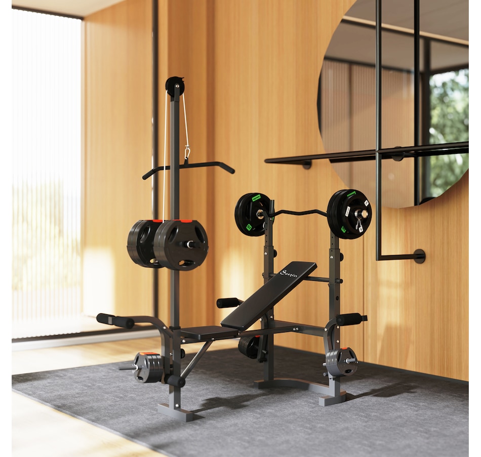 Image 987848_ALTMORE7.jpg, Product 987-848 / Price $234.99, Soozier Multi-Exercise Incline or Flat Weight Bench with Bench Press Rack from Soozier on TSC.ca's Health & Fitness department