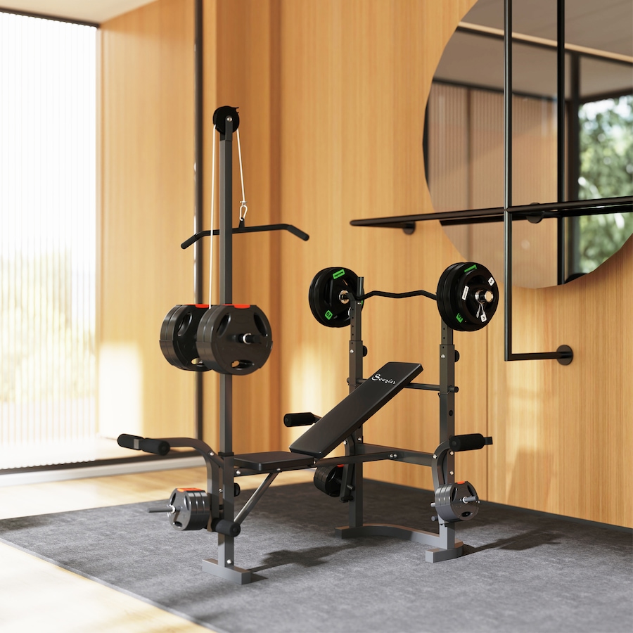 Image 987848_ALTMORE7.jpg, Product 987-848 / Price $234.99, Soozier Multi-Exercise Incline or Flat Weight Bench with Bench Press Rack from Soozier on TSC.ca's Health & Fitness department
