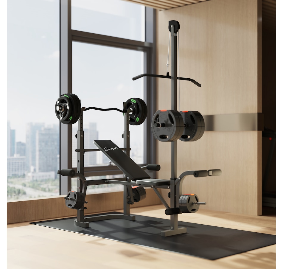 Image 987848_ALTMORE8.jpg, Product 987-848 / Price $234.99, Soozier Multi-Exercise Incline or Flat Weight Bench with Bench Press Rack from Soozier on TSC.ca's Health & Fitness department