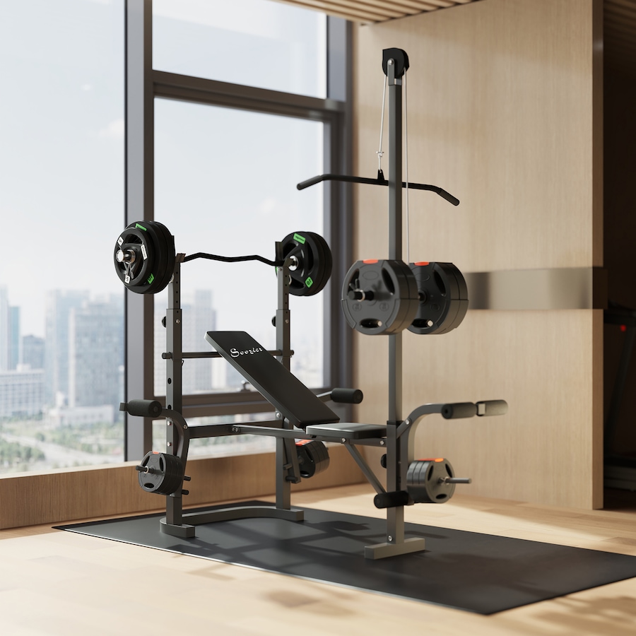 Image 987848_ALTMORE8.jpg, Product 987-848 / Price $234.99, Soozier Multi-Exercise Incline or Flat Weight Bench with Bench Press Rack from Soozier on TSC.ca's Health & Fitness department