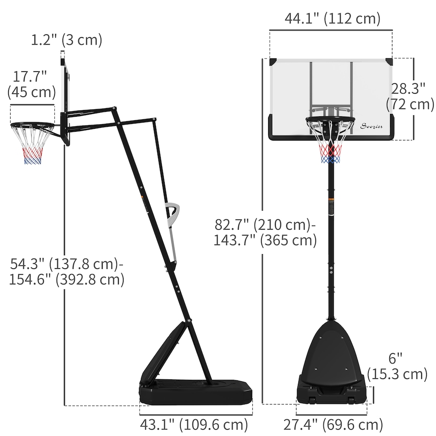 Image 987851_ALTMORE2.jpg, Product 987-851 / Price $249.99, Soozier Portable Basketball Hoop, 4.9-10' Adjustable Basketball Goal from Soozier on TSC.ca's Health & Fitness department
