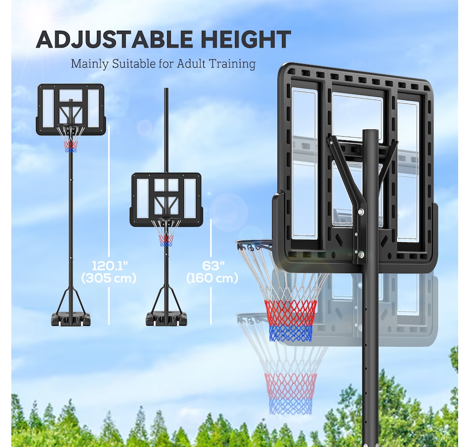 Image 987853_ALTMORE3.jpg, Product 987-853 / Price $114.99, Soozier Portable Basketball Hoop, 5ft-10ft Height Adjustable with Wheels from Soozier on TSC.ca's Health & Fitness department