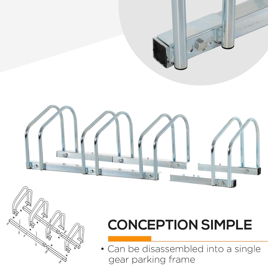 Image 987857_ALTMORE4.jpg, Product 987-857 / Price $63.99, Soozier 4-Bike Bicycle Floor Parking Rack Cycling Storage Stand Silver from Soozier on TSC.ca's Home & Garden department