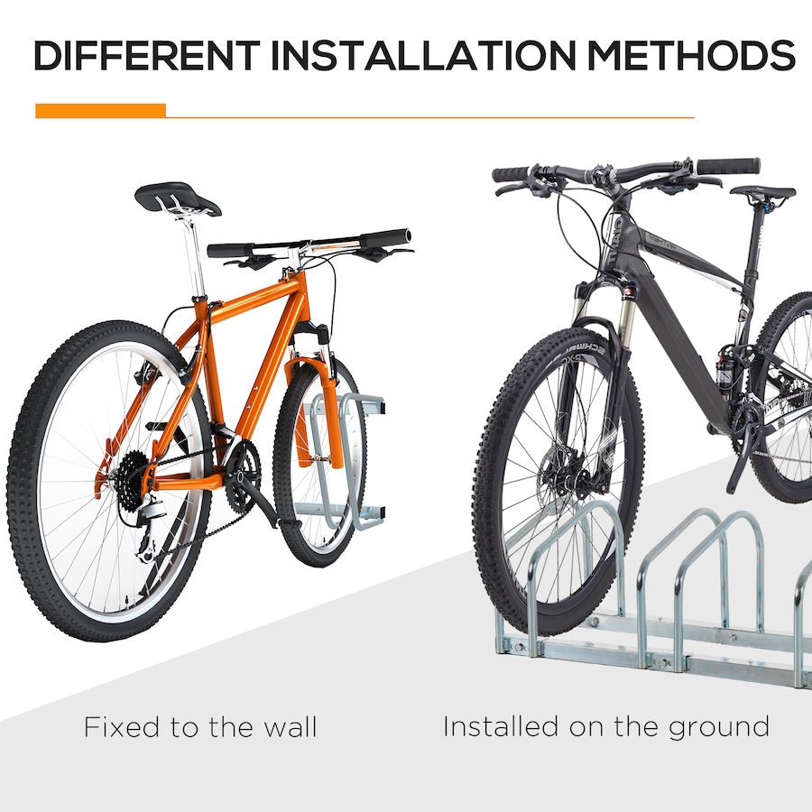 Image 987857_ALTMORE8.jpg, Product 987-857 / Price $63.99, Soozier 4-Bike Bicycle Floor Parking Rack Cycling Storage Stand Silver from Soozier on TSC.ca's Home & Garden department