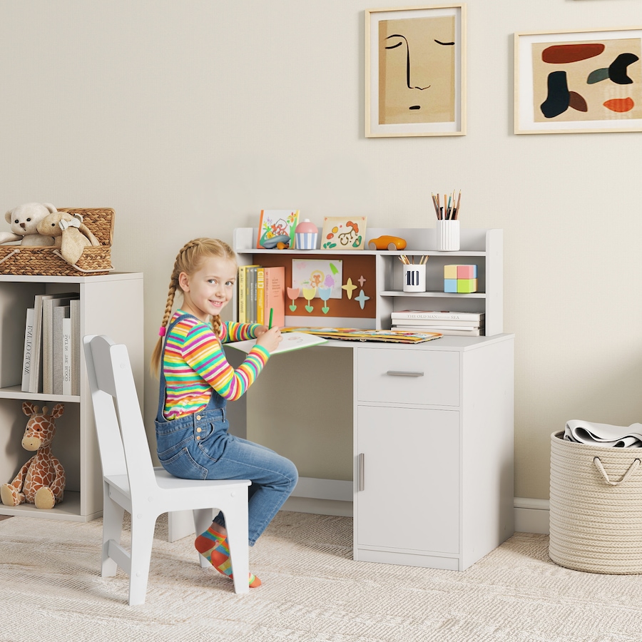 Image 987860_ALTMORE1.jpg, Product 987-860 / Price $183.99, Qaba Kids Desk and Chair Set, Study Table and Chair Set with Storage, White from Qaba on TSC.ca's Home & Garden department