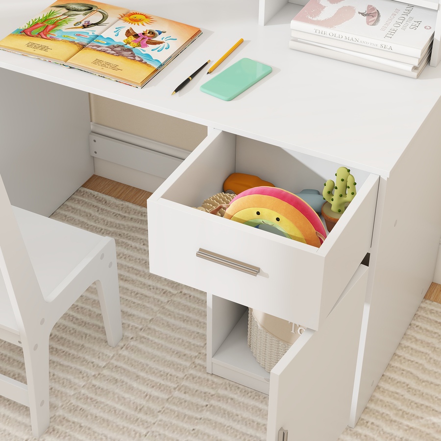 Image 987860_ALTMORE8.jpg, Product 987-860 / Price $183.99, Qaba Kids Desk and Chair Set, Study Table and Chair Set with Storage, White from Qaba on TSC.ca's Home & Garden department