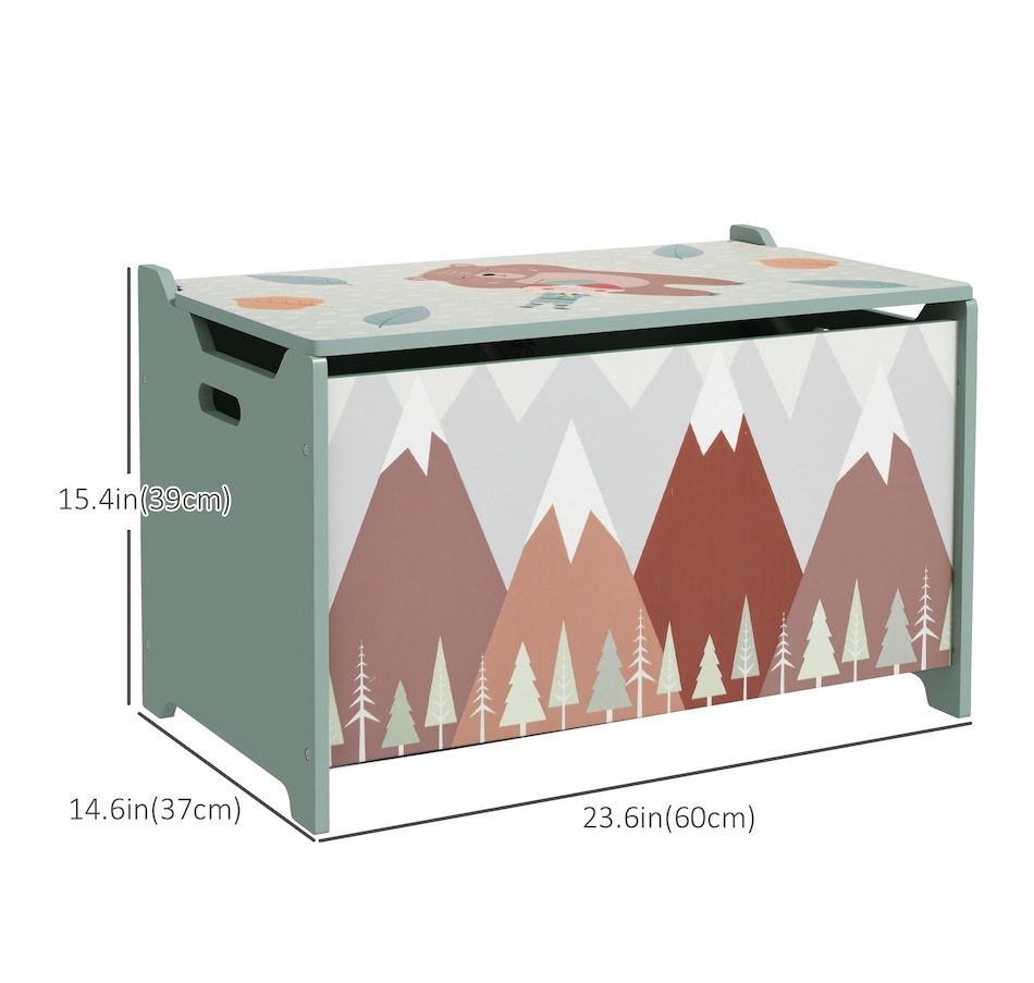Image 987862_ALTMORE2.jpg, Product 987-862 / Price $79.99, Qaba Toy Box with Lid, Toy Chest Storage Organizer for Bedroom, Green from Qaba on TSC.ca's Home & Garden department