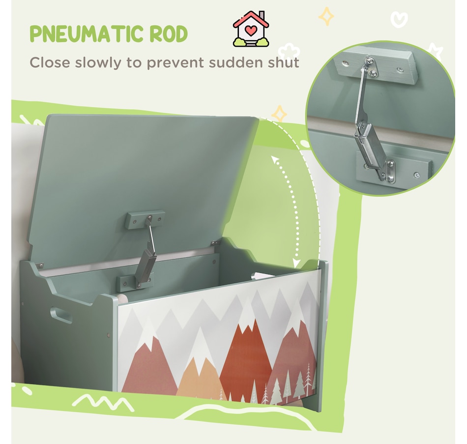 Image 987862_ALTMORE4.jpg, Product 987-862 / Price $79.99, Qaba Toy Box with Lid, Toy Chest Storage Organizer for Bedroom, Green from Qaba on TSC.ca's Home & Garden department