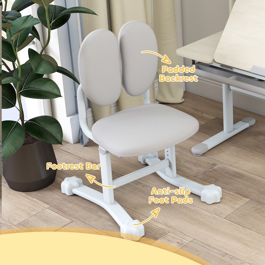 Image 987863_ALTMORE6.jpg, Product 987-863 / Price $279.99, Qaba Kids Desk and Chair Set with Adjustable Height, Tilting Desktop, Grey from Qaba on TSC.ca's Home & Garden department