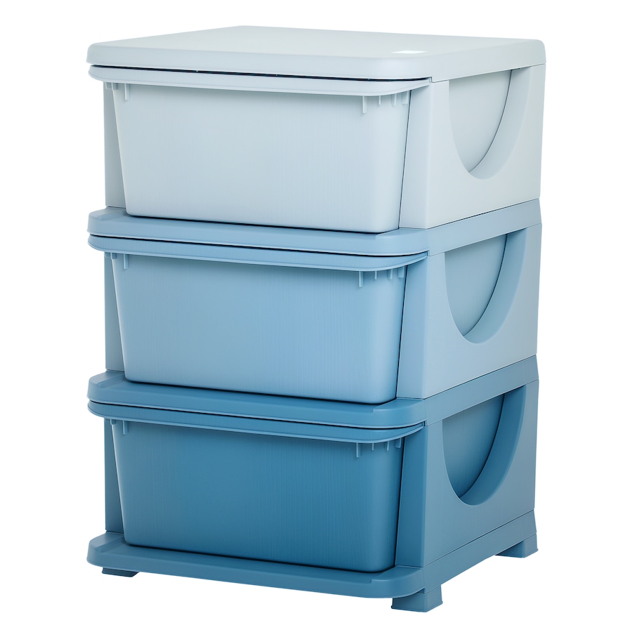 Image 987867.png, Product 987-867 / Price $69.99, Qaba 3 Tier Kids Toy Organizer with 3 Plastic Storage Bins, Blue from Qaba on TSC.ca's Home & Garden department