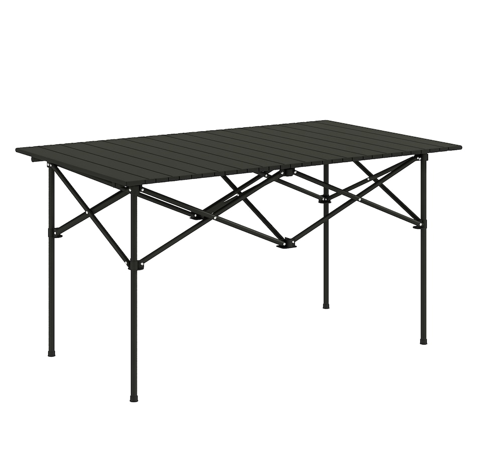 Image 987879.jpg, Product 987-879 / Price $54.99, Outsunny Folding Camping Table with Roll up Top and Carry Bag, Black from Outsunny on TSC.ca's Health & Fitness department