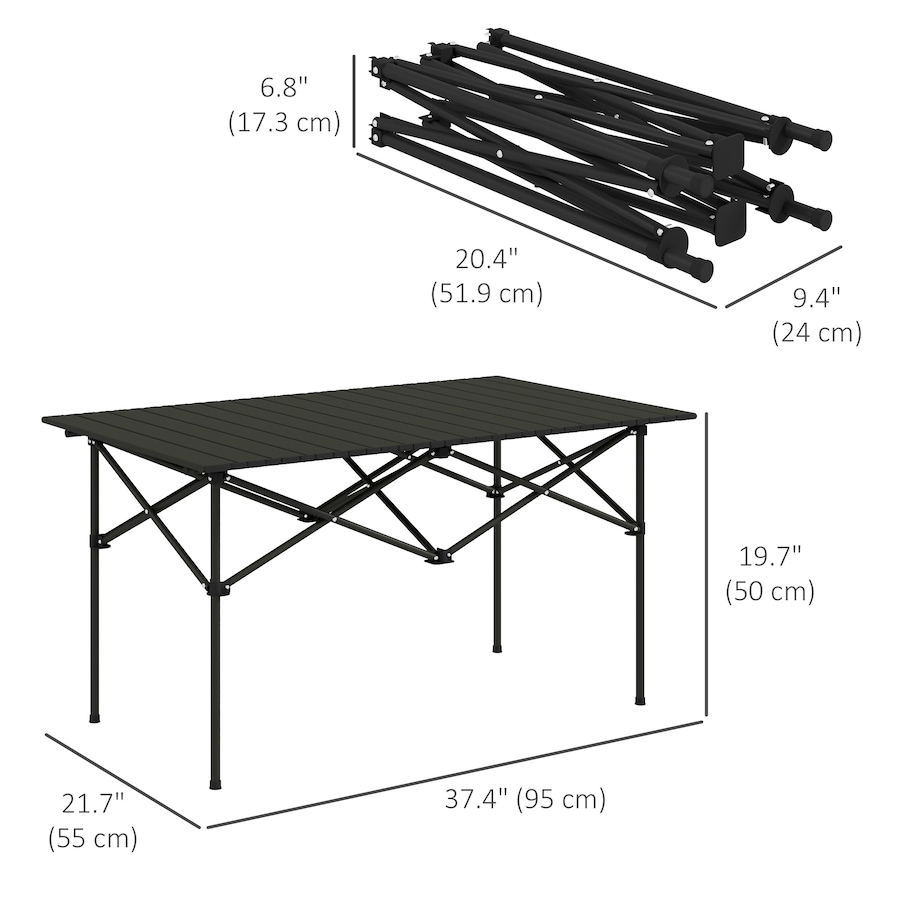 Image 987879_ALTMORE2.jpg, Product 987-879 / Price $54.99, Outsunny Folding Camping Table with Roll up Top and Carry Bag, Black from Outsunny on TSC.ca's Health & Fitness department
