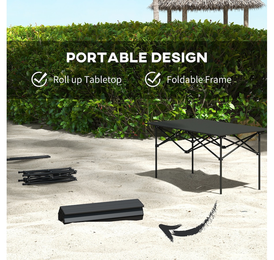 Image 987879_ALTMORE3.jpg, Product 987-879 / Price $54.99, Outsunny Folding Camping Table with Roll up Top and Carry Bag, Black from Outsunny on TSC.ca's Health & Fitness department