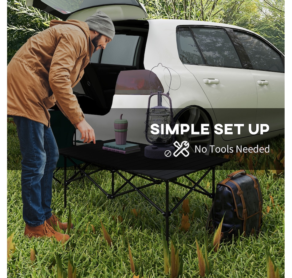 Image 987879_ALTMORE5.jpg, Product 987-879 / Price $54.99, Outsunny Folding Camping Table with Roll up Top and Carry Bag, Black from Outsunny on TSC.ca's Health & Fitness department