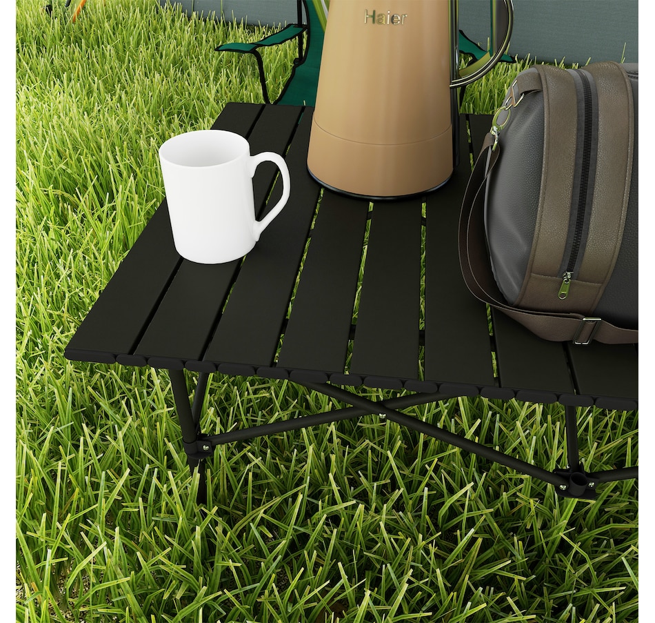 Image 987879_ALTMORE6.jpg, Product 987-879 / Price $54.99, Outsunny Folding Camping Table with Roll up Top and Carry Bag, Black from Outsunny on TSC.ca's Health & Fitness department
