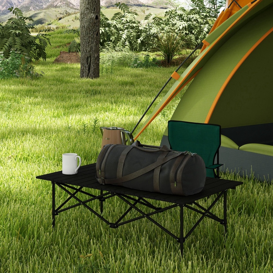 Image 987879_ALTMORE7.jpg, Product 987-879 / Price $54.99, Outsunny Folding Camping Table with Roll up Top and Carry Bag, Black from Outsunny on TSC.ca's Health & Fitness department