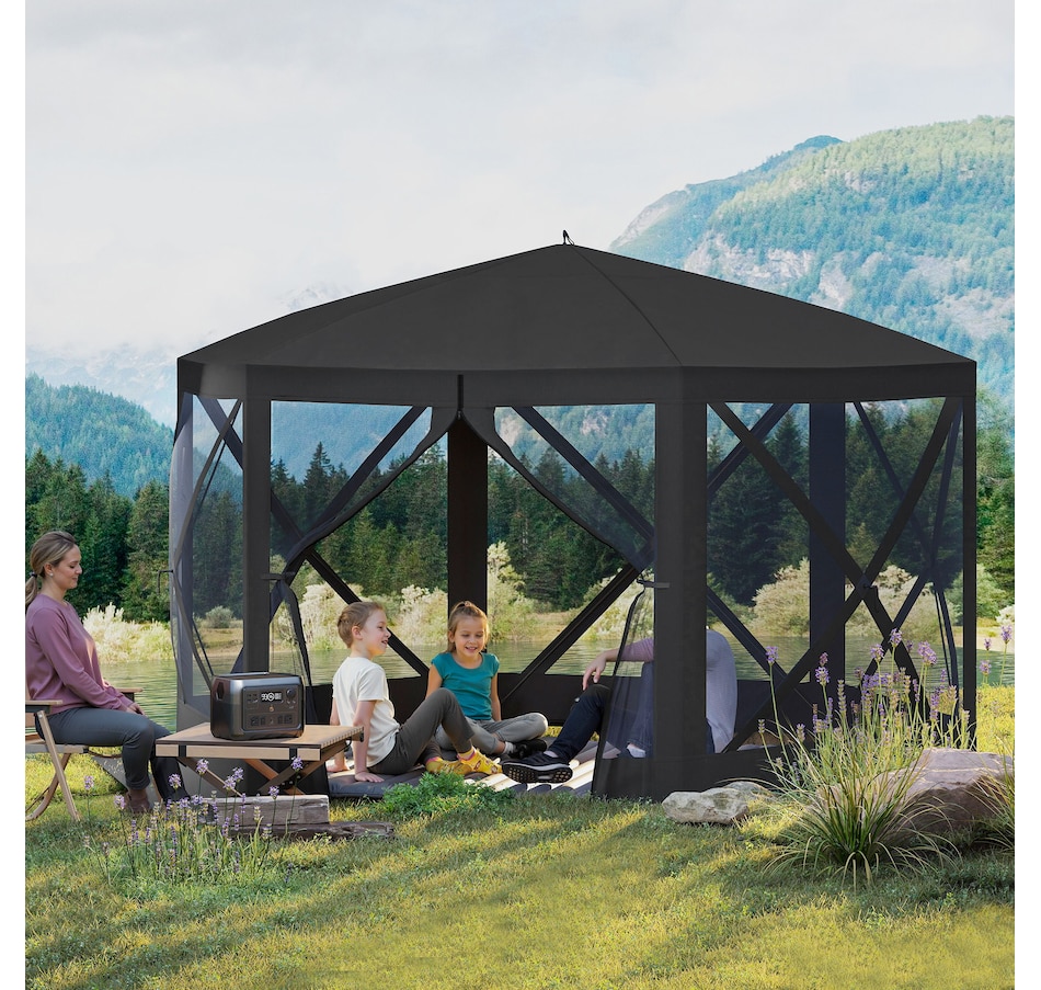 Image 987880_ALTMORE1.jpg, Product 987-880 / Price $214.99, 12' x 12' Pop Up Screen Tent, Camping Shelter Picnic Canopy, Black from Outsunny on TSC.ca's Health & Fitness department