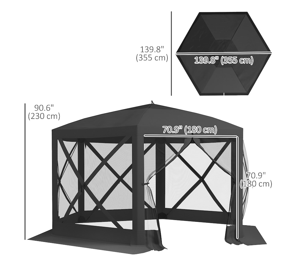Image 987880_ALTMORE2.jpg, Product 987-880 / Price $214.99, 12' x 12' Pop Up Screen Tent, Camping Shelter Picnic Canopy, Black from Outsunny on TSC.ca's Health & Fitness department
