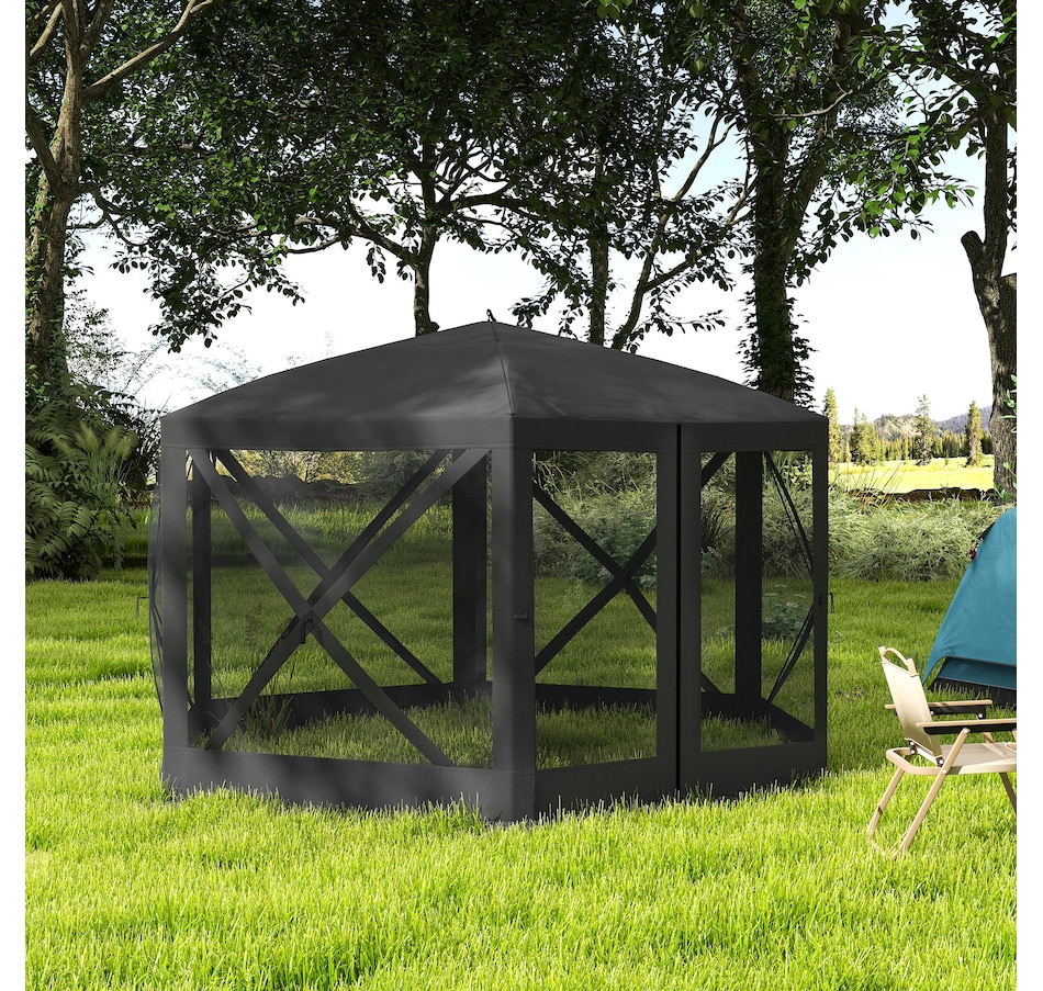 Image 987880_ALTMORE6.jpg, Product 987-880 / Price $214.99, 12' x 12' Pop Up Screen Tent, Camping Shelter Picnic Canopy, Black from Outsunny on TSC.ca's Health & Fitness department